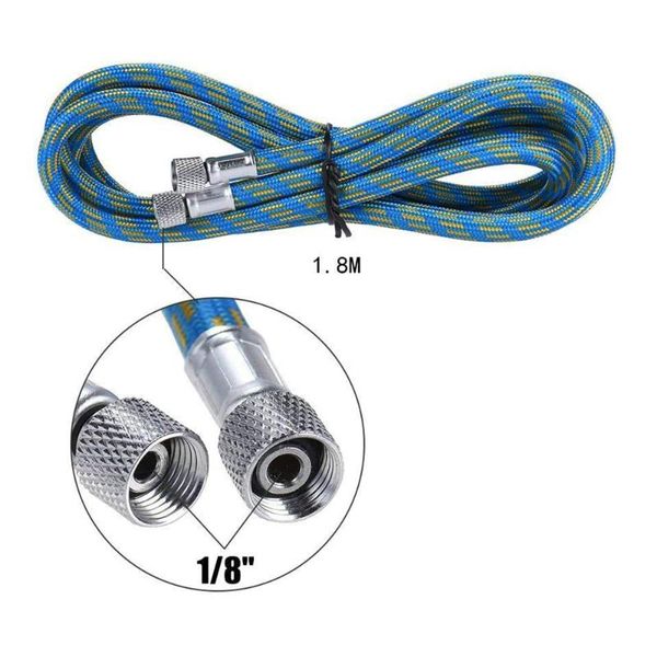 1.8m nylon braided airbrush compressor air hose spray pen woven pipe air brush 1/8" bsp adaptor kit fitting compressor airbrush